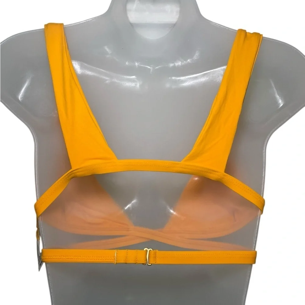 L*Space Avery Bikini Top Mango Orange Wrap Style Size Medium NWOT